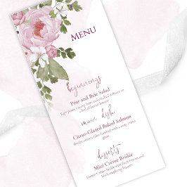 Menú de Boda de Peonías Rosadas