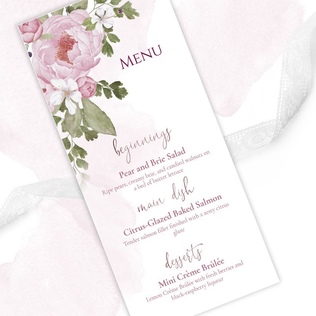 Menú de Boda de Peonías Rosadas (Subido por el creador)