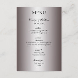 Menú de Boda de Plata Elegante y Sofisticado