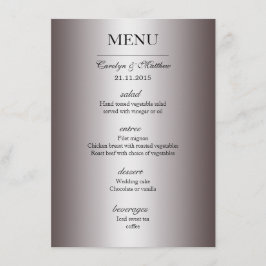 Menú de Boda de Plata Elegante y Sofisticado