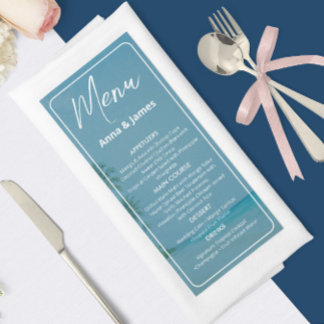 Menú de boda de recepción en la playa elegante