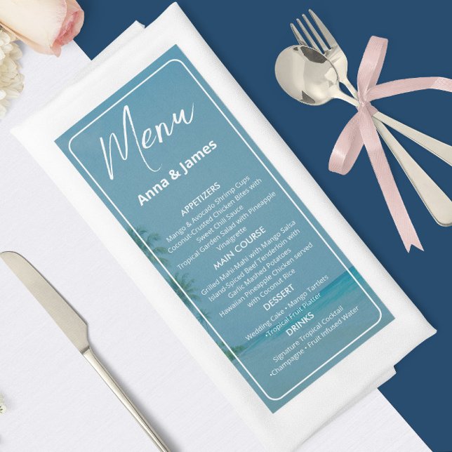 Menú de boda de recepción en la playa elegante (Subido por el creador)
