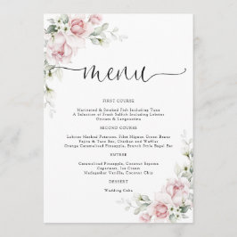 Menú de Boda de Rosas Rosadas