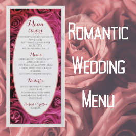 Menú de Boda de Rosas Rosadas Elegantes Lux