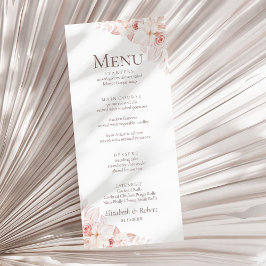 Menú de Boda de Rosas Rosadas Románticas