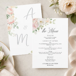 Menú de Boda de Rosas Suaves y Elegantes