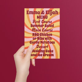 Menú de Boda de Swirl Psicodélico de última genera