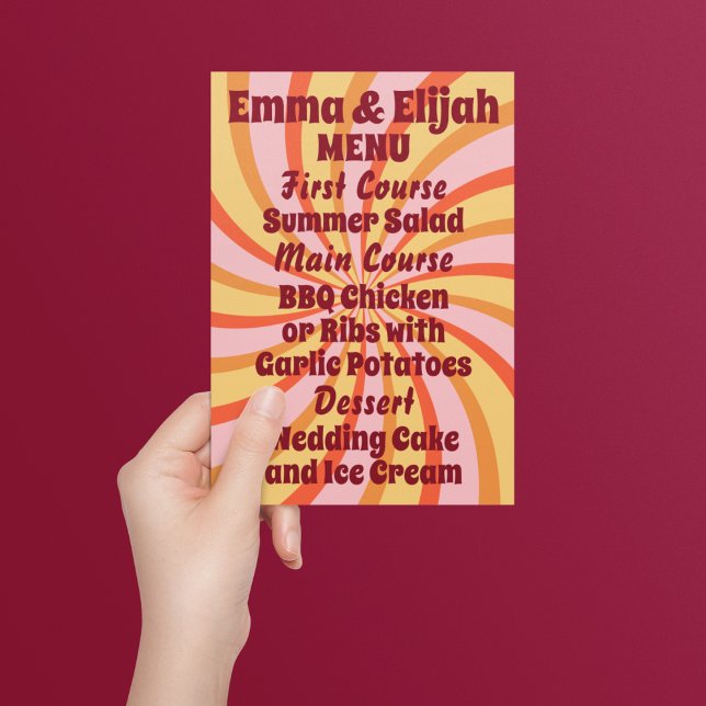 Menú de Boda de Swirl Psicodélico de última genera (Subido por el creador)