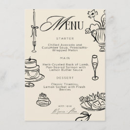 Menú de Boda Decorativo – Celebración Beige Elegan
