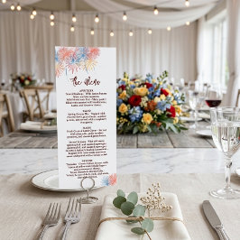Menú de boda del 4 de julio, Menú minimalista