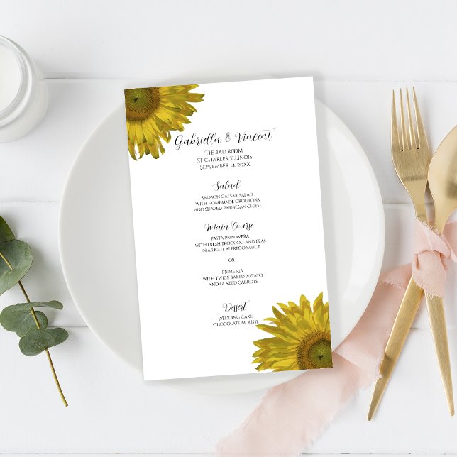 Menú de Boda del Girasol Amarillo (Subido por el creador)