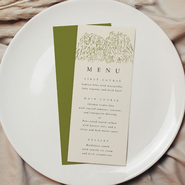 Menú de Boda del Parque Nacional Yosemite (Yosemite National Park Wedding Menu)