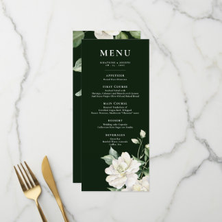 Menú de Boda Detalles de Eucalipto Verde Salvia Mo