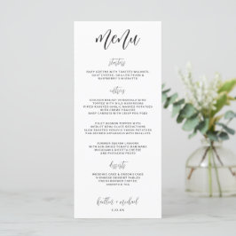 Menú de boda divertido y moderno elegante | 4 x 9