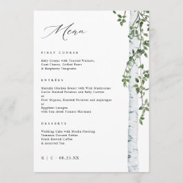Menú de Boda Elegante Abedul Álamo Verdor