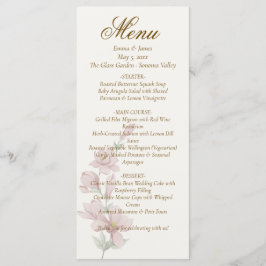 Menú de Boda Elegante Clásico con Florales Púrpura