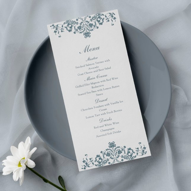 Menú de boda elegante con ornamento barroco (Subido por el creador)