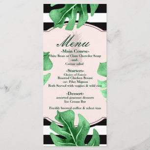 Menú de Boda Elegante de Hojas Tropicales y Piña