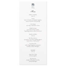 Menú de Boda Elegante de Palma Personalizada en la