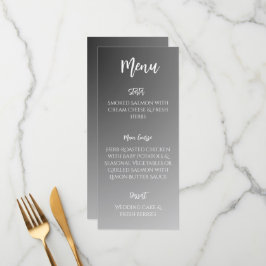 Menú de Boda Elegante en Blanco y Negro