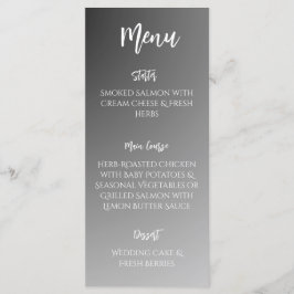 Menú de Boda Elegante en Blanco y Negro