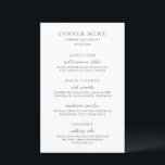 Menú de Boda Elegante en Blanco y Negro Atemporal<br><div class="desc">Menús de boda modernos con un diseño simple y fuentes serif y script elegantes.</div>