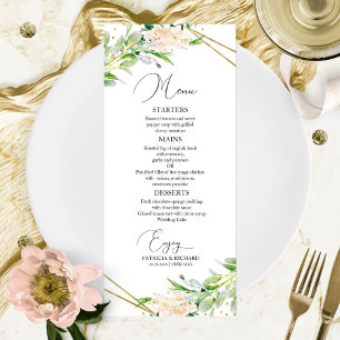 Menú de Boda Elegante Geometría Verde