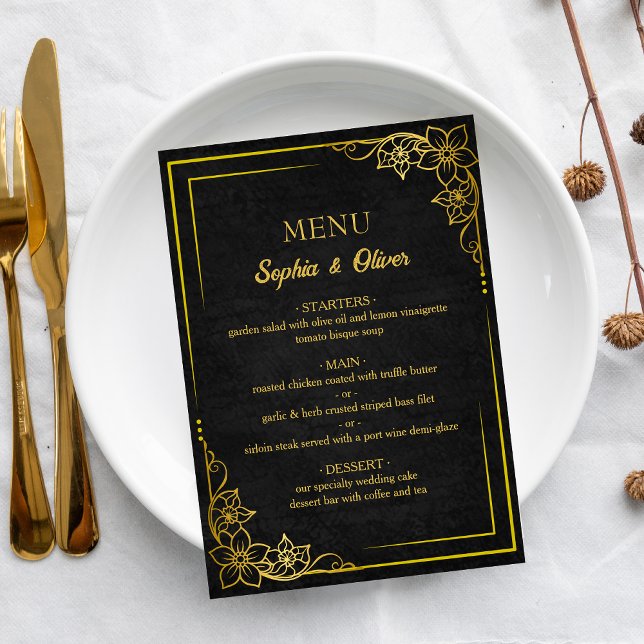 Menú de Boda Elegante Gótico de Dark Academia (Subido por el creador)