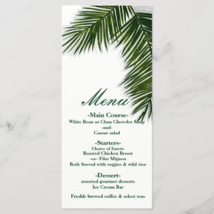 Menú de Boda Elegante Hoja de Palma Tropical