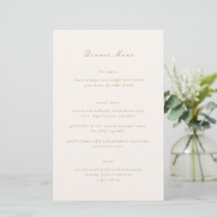 Menú de Boda Elegante Marfil y Dorado