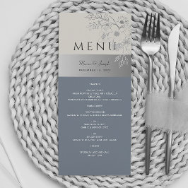 Menú de Boda Elegante Polvo Azul