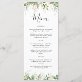 Menú de Boda Elegante Verde Eucalipto