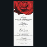 Menú de boda elegante y moderno de rosa roja<br><div class="desc">Los artículos coincidentes en este diseño están disponibles.</div>