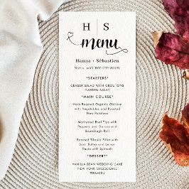Menú de Boda en Blanco y Negro
