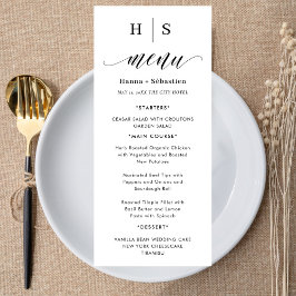 Menú de Boda en Blanco y Negro