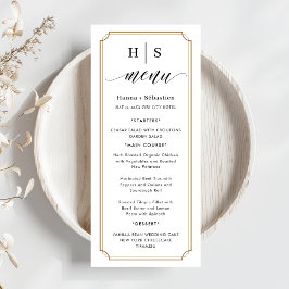 Menú de Boda en Blanco y Negro