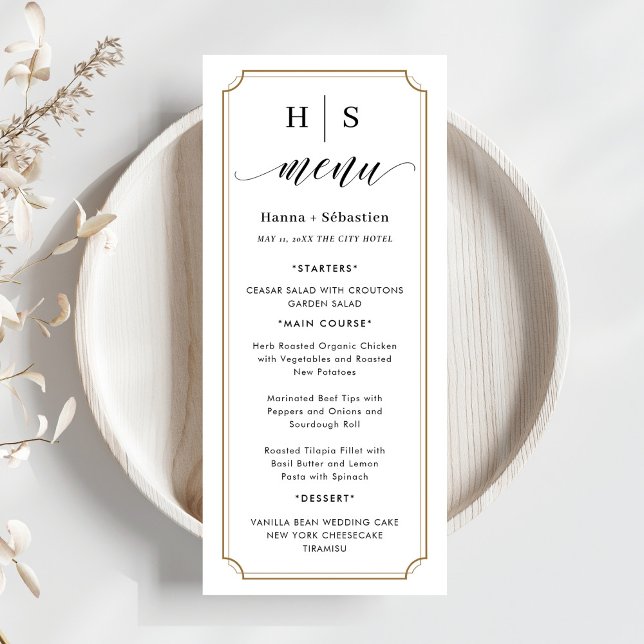 Menú de Boda en Blanco y Negro (Subido por el creador)
