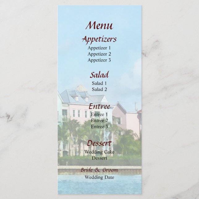 Menú de Boda en la Isla del Paraíso (Anverso)