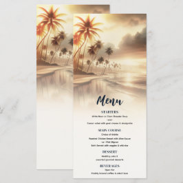 Menú de Boda en la Playa con Palmeras y Puestas de