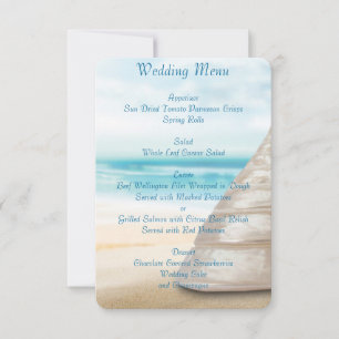 Menú de Boda en la Playa Invitaciones Personalizad