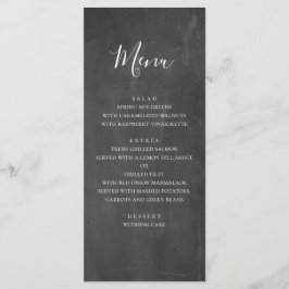 Menú de boda en pizarra. Menú de cena gris moderno