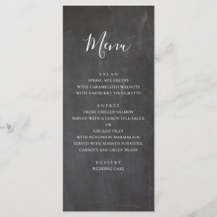 Menú de boda en pizarra. Menú de cena gris moderno