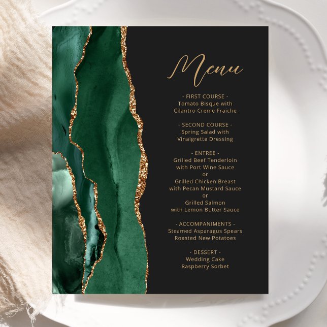 Menú de Boda Esmeralda Verde Oro Ágata Presupuesto (Subido por el creador)