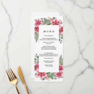 Menú de Boda Exótico Lirio Rosa Tropical y Helecho