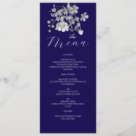 Menú de Boda Floral Azul Real