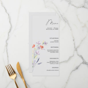 Menú de boda floral boho