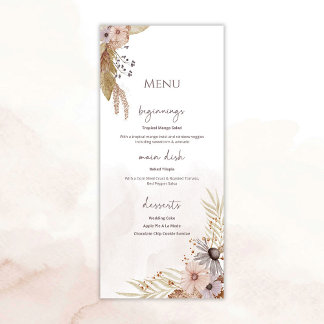 Menú de Boda Floral Boho