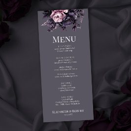 Menú de Boda Floral Ciruela Gótica