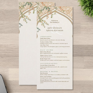 Menú de Boda Floral con Arco Islámico Elegante