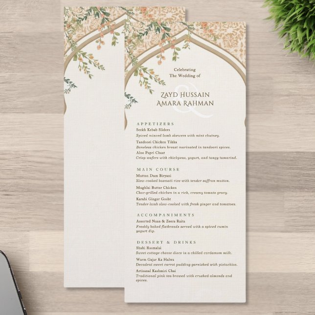 Menú de Boda Floral con Arco Islámico Elegante (Subido por el creador)